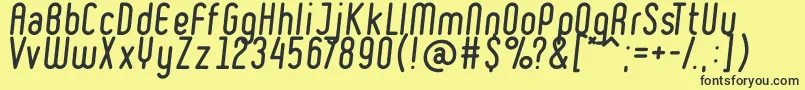Fonte RulerItalic – fontes pretas em um fundo amarelo