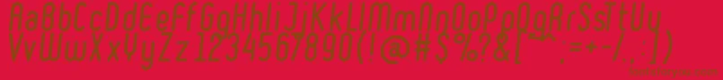 Fonte RulerItalic – fontes marrons em um fundo vermelho