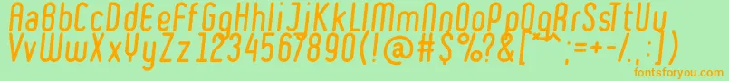 RulerItalic Font – Orange Fonts on Green Background