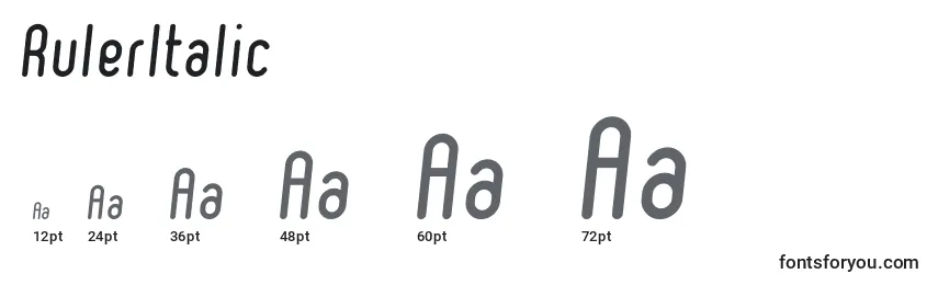 RulerItalic Font Sizes