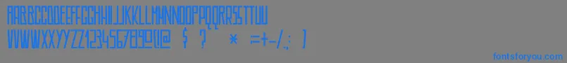 フォントDkAmericain – 灰色の背景に青い文字