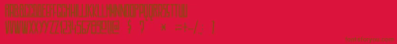 フォントDkAmericain – 赤い背景に茶色の文字