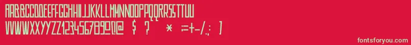 フォントDkAmericain – 赤い背景に緑の文字