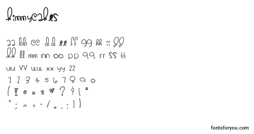 Schriftart Kimmycakes – Alphabet, Zahlen, spezielle Symbole