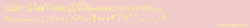 Kimmycakes Font – Yellow Fonts on Pink Background