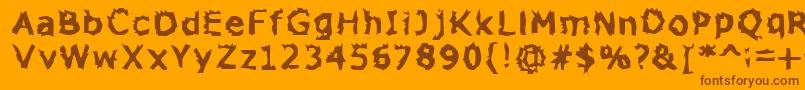 Zone23Explosions Font – Brown Fonts on Orange Background