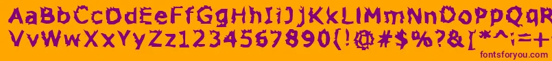 Zone23Explosions Font – Purple Fonts on Orange Background