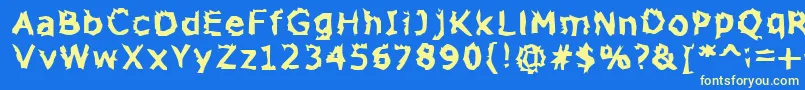 Fonte Zone23Explosions – fontes amarelas em um fundo azul