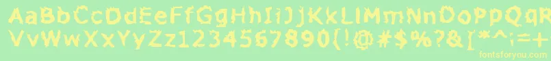 Zone23Explosions Font – Yellow Fonts on Green Background