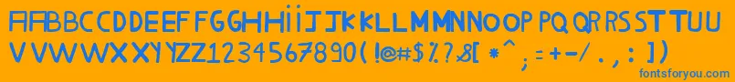 MilhoCozido38 Font – Blue Fonts on Orange Background
