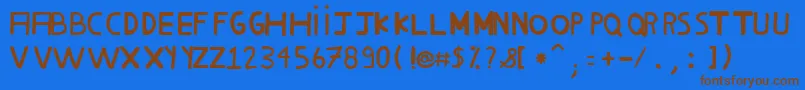 Czcionka MilhoCozido38 – brązowe czcionki na niebieskim tle