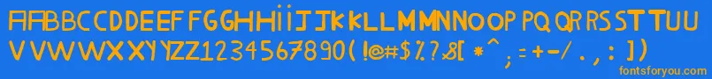 MilhoCozido38 Font – Orange Fonts on Blue Background