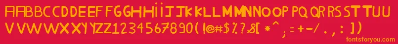 MilhoCozido38 Font – Orange Fonts on Red Background