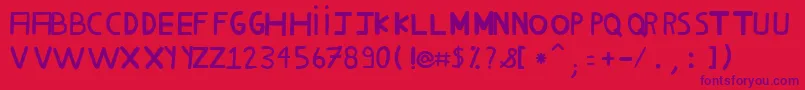 MilhoCozido38 Font – Purple Fonts on Red Background