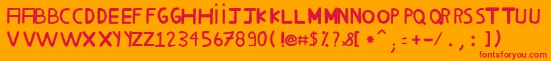 MilhoCozido38 Font – Red Fonts on Orange Background