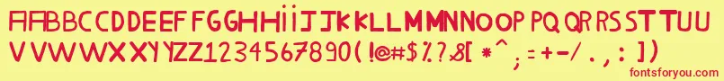 MilhoCozido38 Font – Red Fonts on Yellow Background