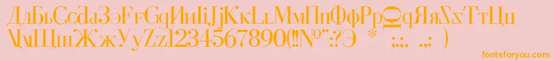 Cyberia Font – Orange Fonts on Pink Background