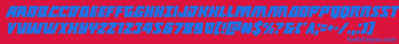 Halfshellheroital Font – Blue Fonts on Red Background