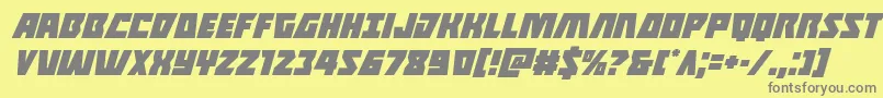 Halfshellheroital Font – Gray Fonts on Yellow Background