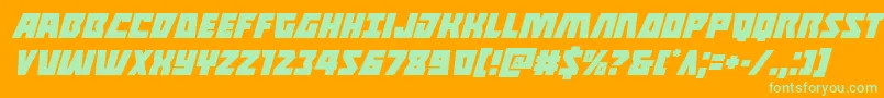 Halfshellheroital Font – Green Fonts on Orange Background