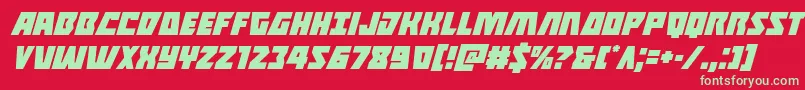 Halfshellheroital Font – Green Fonts on Red Background