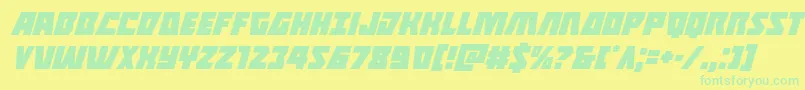 Шрифт Halfshellheroital – зелёные шрифты на жёлтом фоне