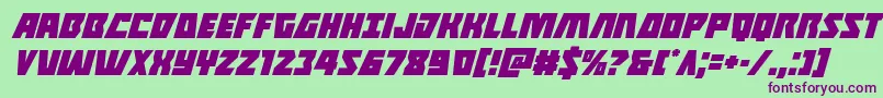 Halfshellheroital-Schriftart – Violette Schriften auf grünem Hintergrund