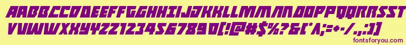 Halfshellheroital Font – Purple Fonts on Yellow Background