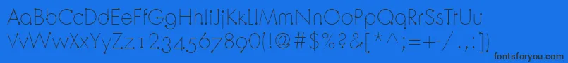 OrbitLtLight-Schriftart – Schwarze Schriften auf blauem Hintergrund