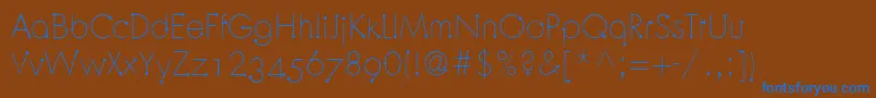 OrbitLtLight Font – Blue Fonts on Brown Background