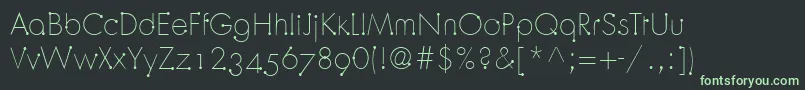 フォントOrbitLtLight – 黒い背景に緑の文字