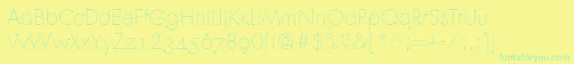 OrbitLtLight-Schriftart – Grüne Schriften auf gelbem Hintergrund