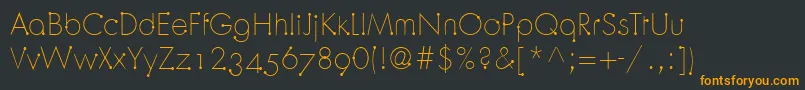OrbitLtLight Font – Orange Fonts on Black Background