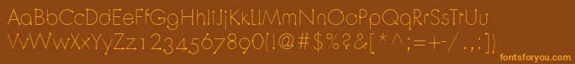 OrbitLtLight Font – Orange Fonts on Brown Background