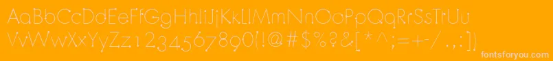OrbitLtLight Font – Pink Fonts on Orange Background