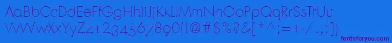 OrbitLtLight Font – Purple Fonts on Blue Background