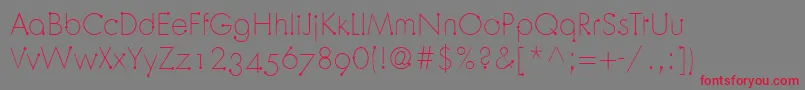 OrbitLtLight Font – Red Fonts on Gray Background