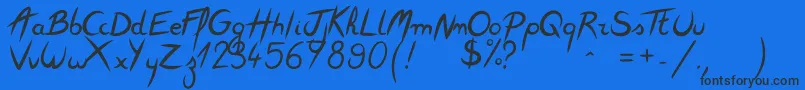 Featherscript Font – Black Fonts on Blue Background