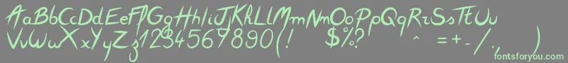 Czcionka Featherscript – zielone czcionki na szarym tle