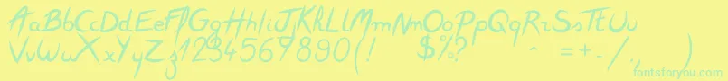 fuente Featherscript – Fuentes Verdes Sobre Fondo Amarillo