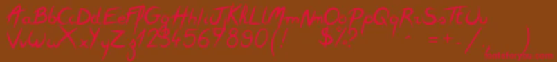 fuente Featherscript – Fuentes Rojas Sobre Fondo Marrón