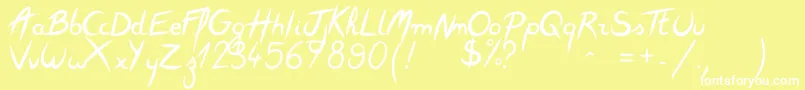 Featherscript Font – White Fonts on Yellow Background