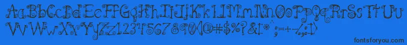 フォントSpahrtyg – 黒い文字の青い背景