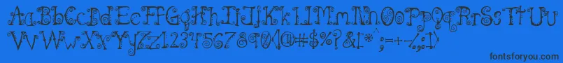 Spahrtyg Font – Black Fonts on Blue Background