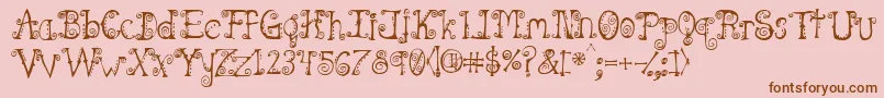 Spahrtyg Font – Brown Fonts on Pink Background
