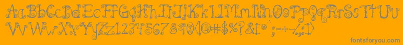 Spahrtyg-Schriftart – Graue Schriften auf orangefarbenem Hintergrund