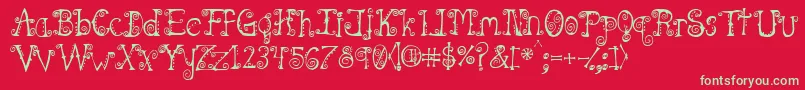 Spahrtyg Font – Green Fonts on Red Background