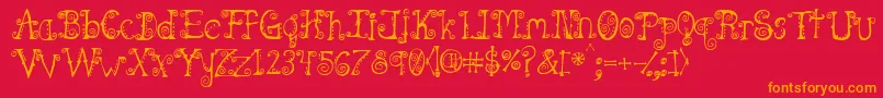 Spahrtyg Font – Orange Fonts on Red Background