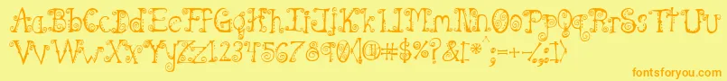 Spahrtyg Font – Orange Fonts on Yellow Background