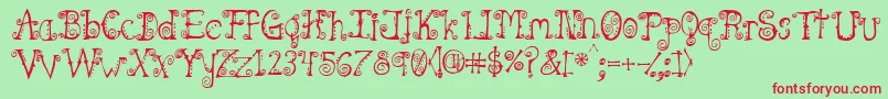 Spahrtyg Font – Red Fonts on Green Background